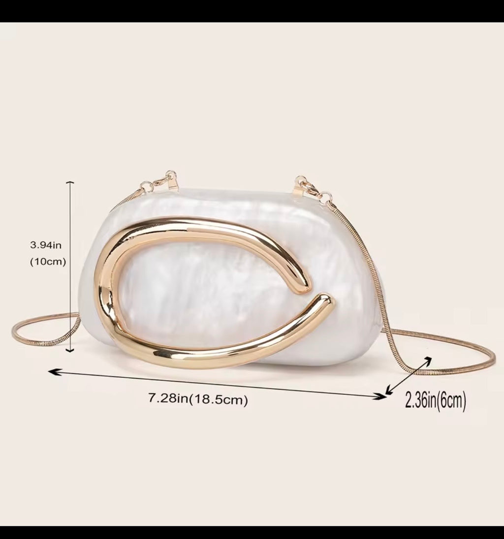 ✨ Sculptural Clutch with Gold handle