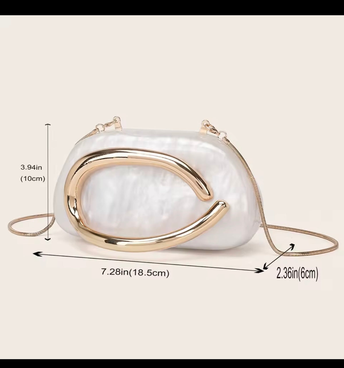 ✨ Sculptural Clutch with Gold handle