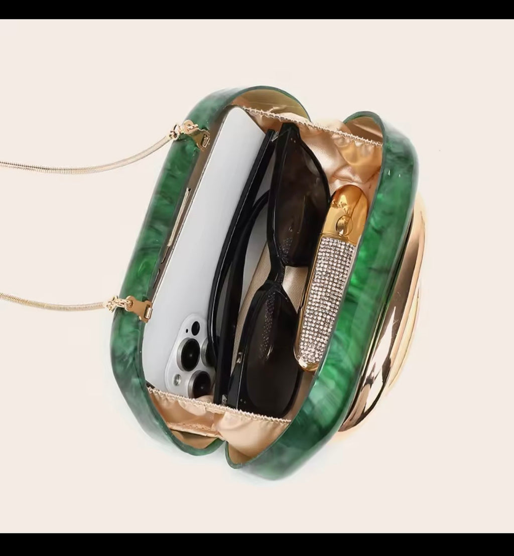 ✨ Sculptural Clutch with Gold handle