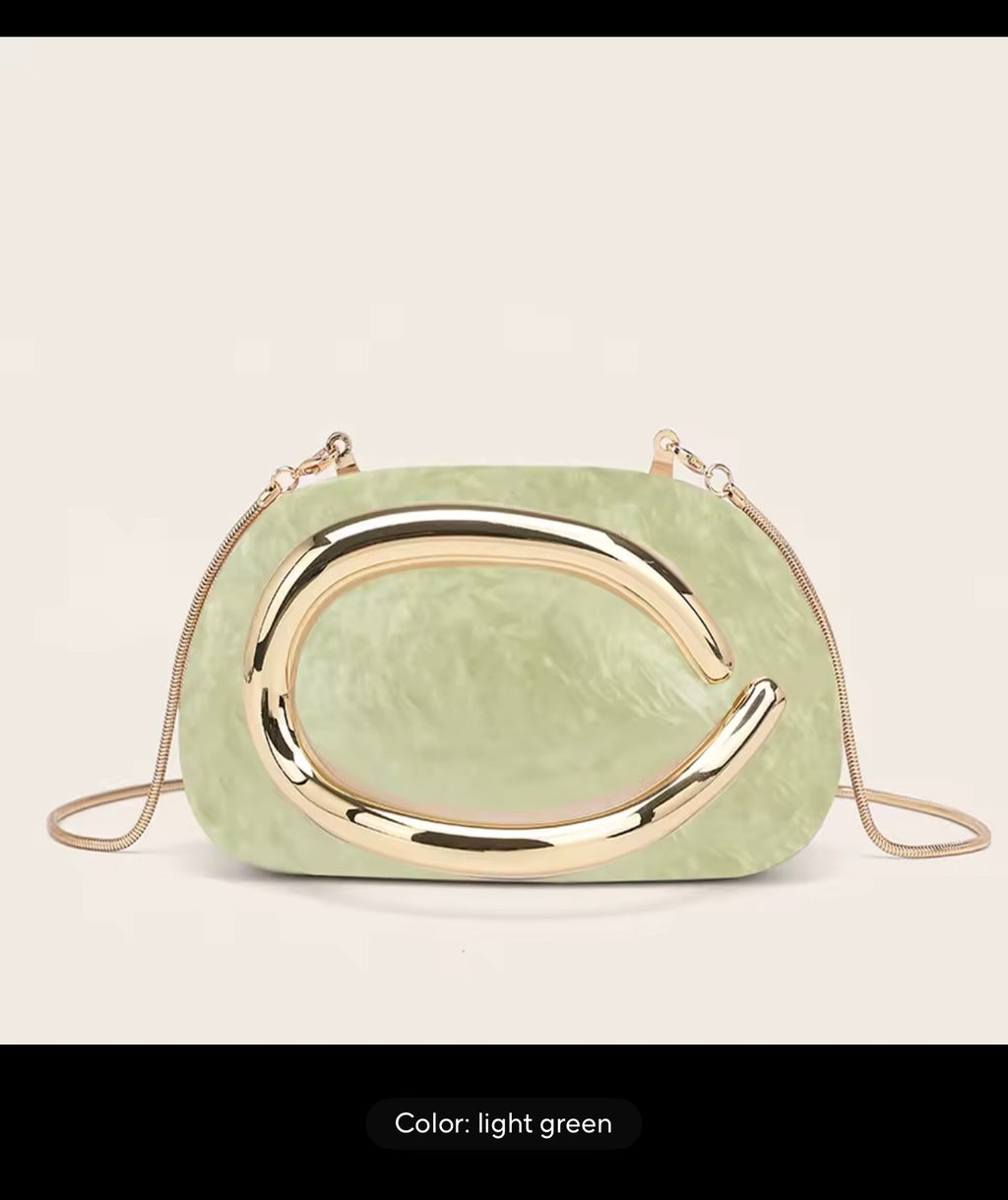 ✨ Sculptural Clutch with Gold handle