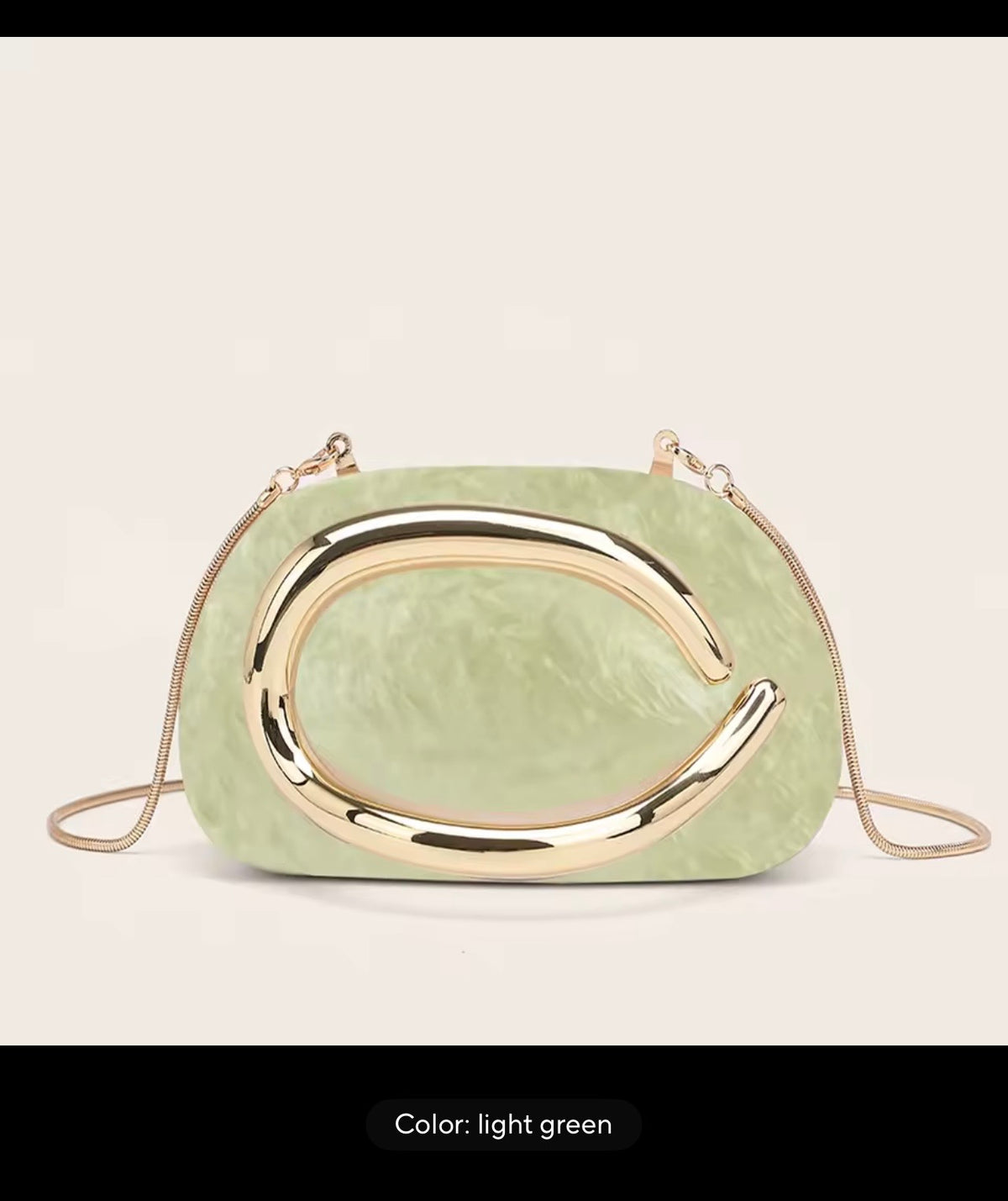 ✨ Sculptural Clutch with Gold handle