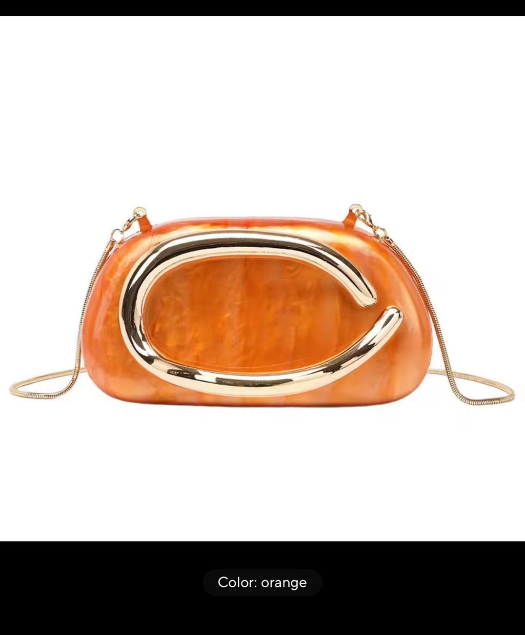✨ Sculptural Clutch with Gold handle