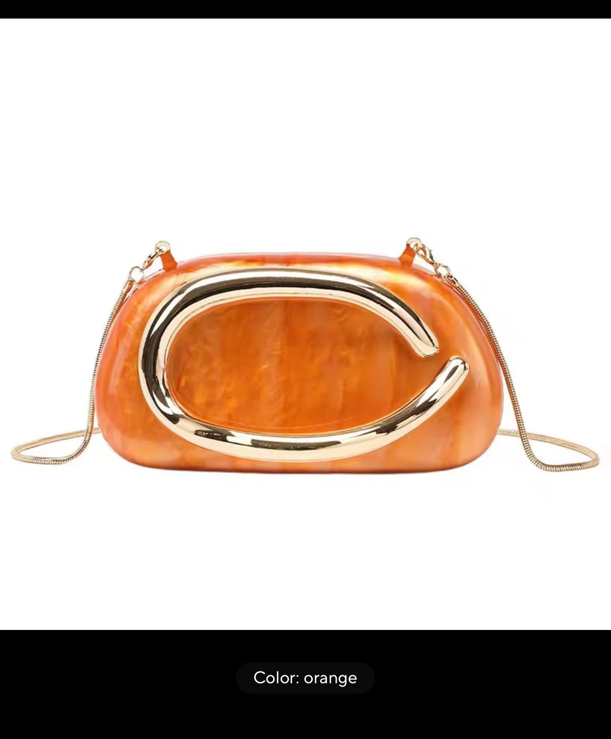 ✨ Sculptural Clutch with Gold handle