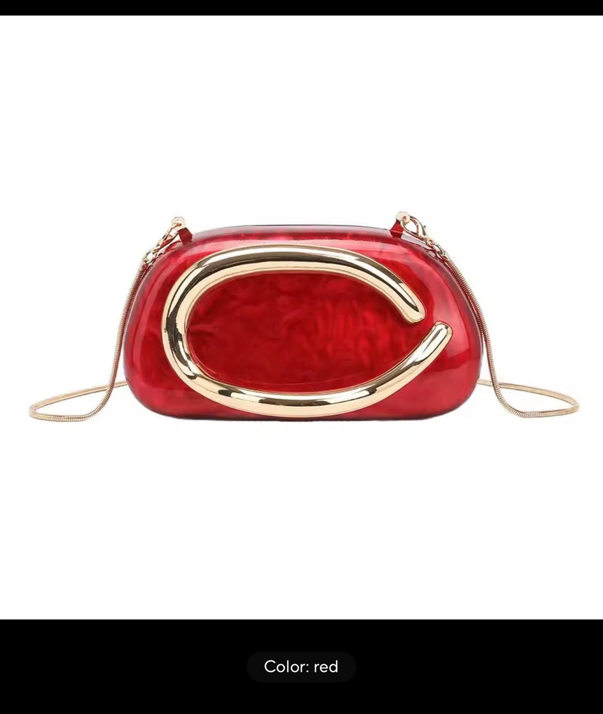 ✨ Sculptural Clutch with Gold handle