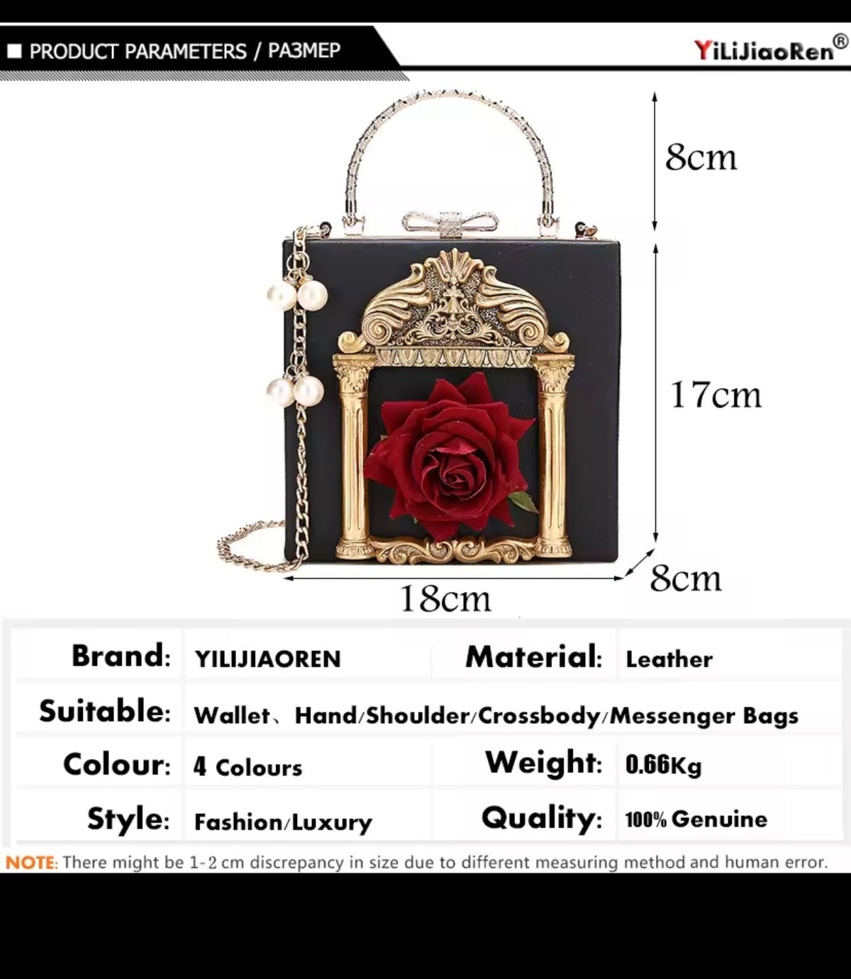 ✨ Rose Frame Handbag (AVAILABLE IN DIFFERENT COLORS)