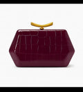 Geometric Croc‑Embossed Clutch