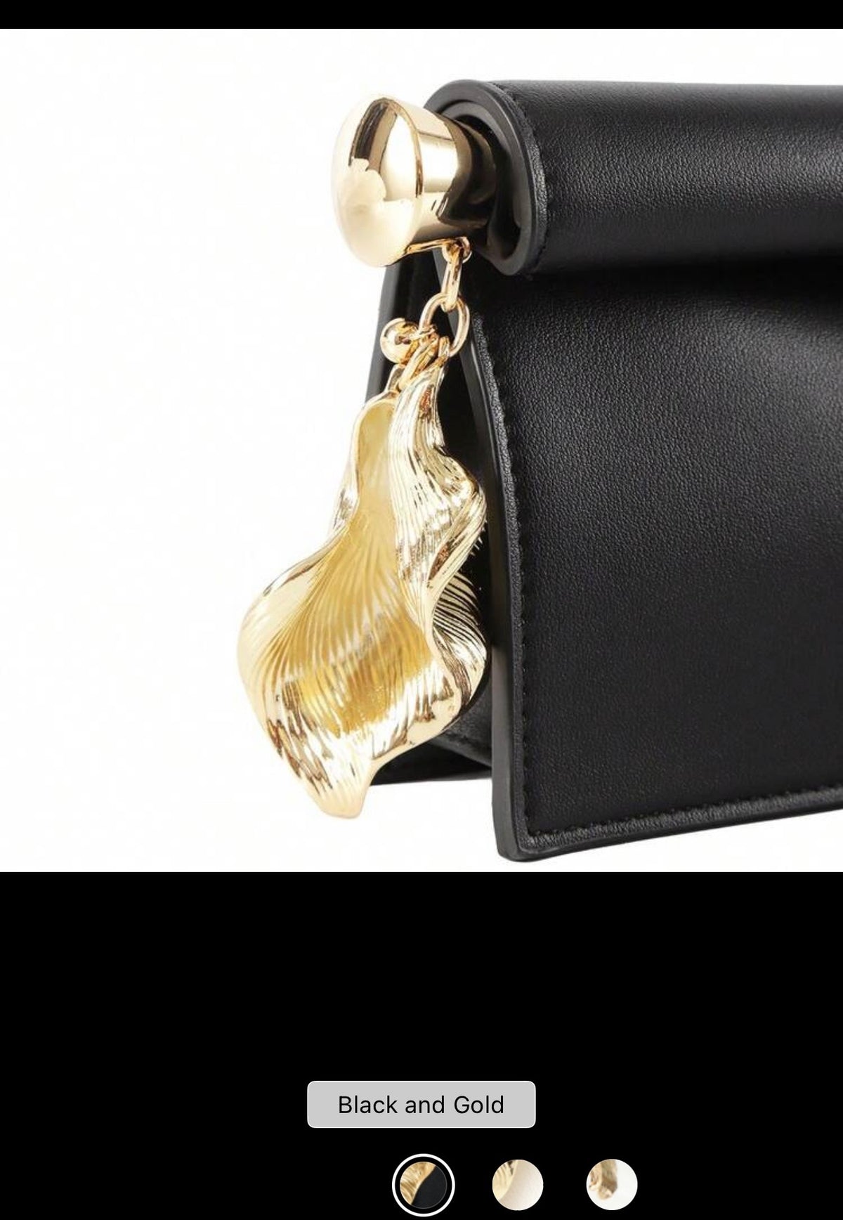 ✨ Black & Gold Leaf Accent Clutch | J‑Luxe Brand