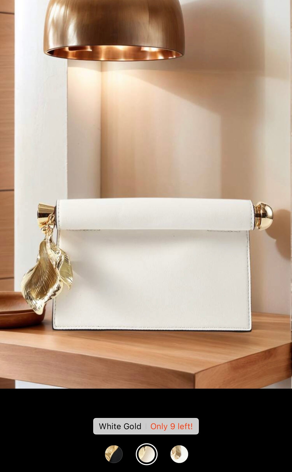 ✨ Black & Gold Leaf Accent Clutch | J‑Luxe Brand