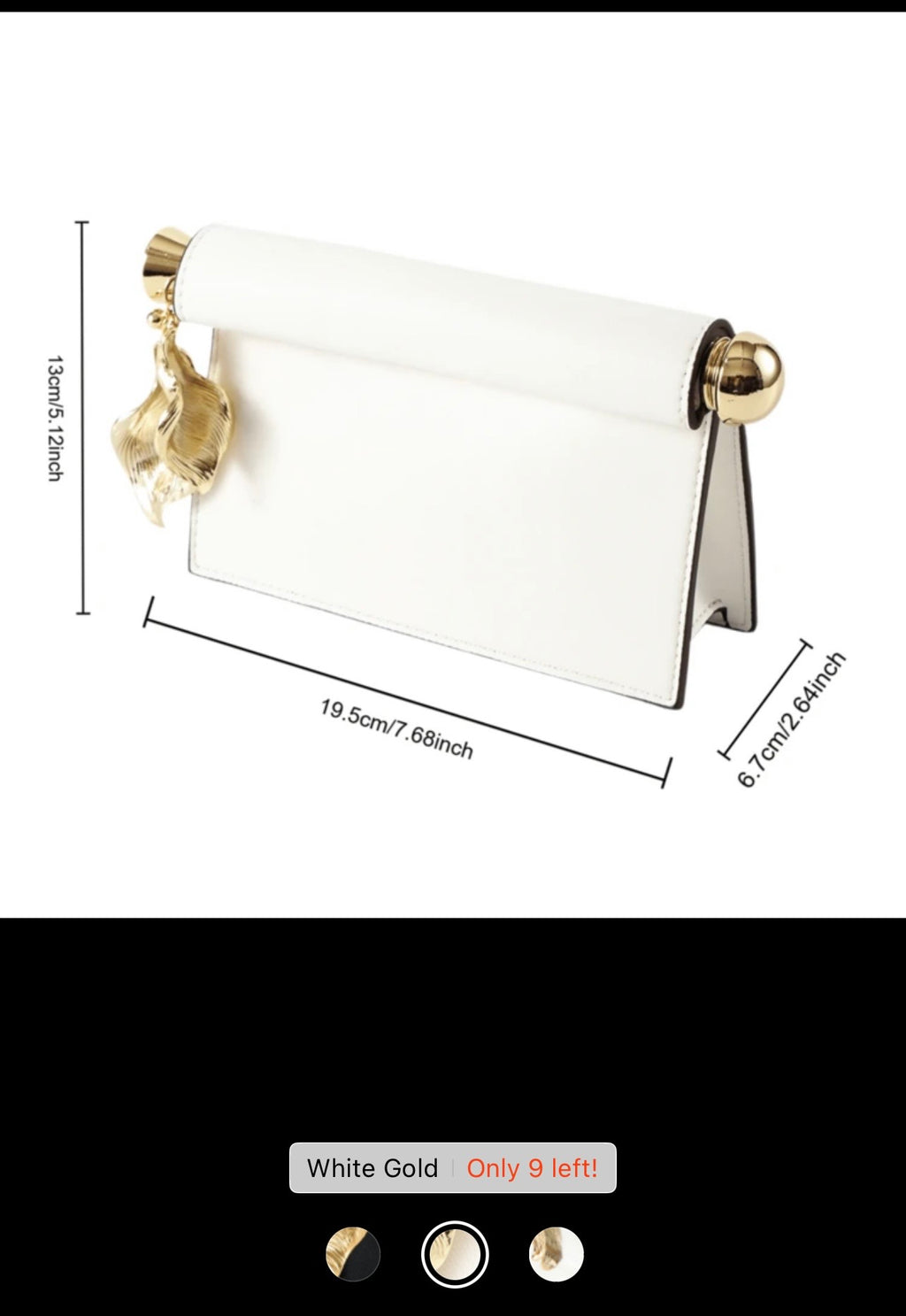 ✨ Black & Gold Leaf Accent Clutch | J‑Luxe Brand