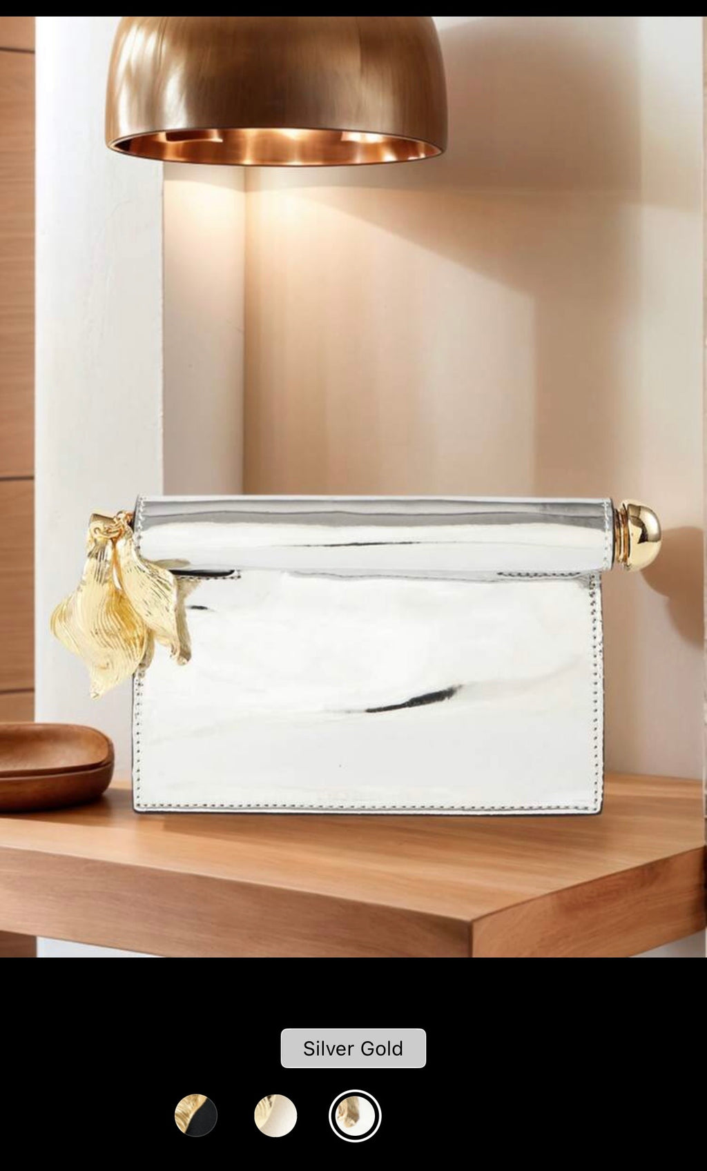 ✨ Black & Gold Leaf Accent Clutch | J‑Luxe Brand