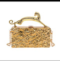✨ Gold Panther Handle Clutch