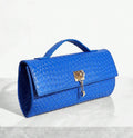 ✨ Blue Woven Lock Clutch