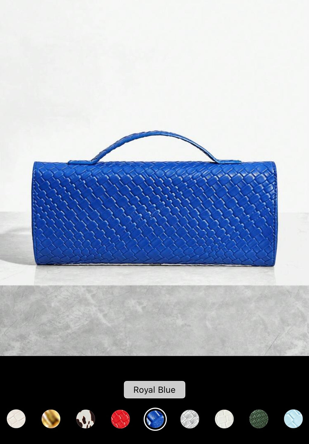 ✨ Blue Woven Lock Clutch