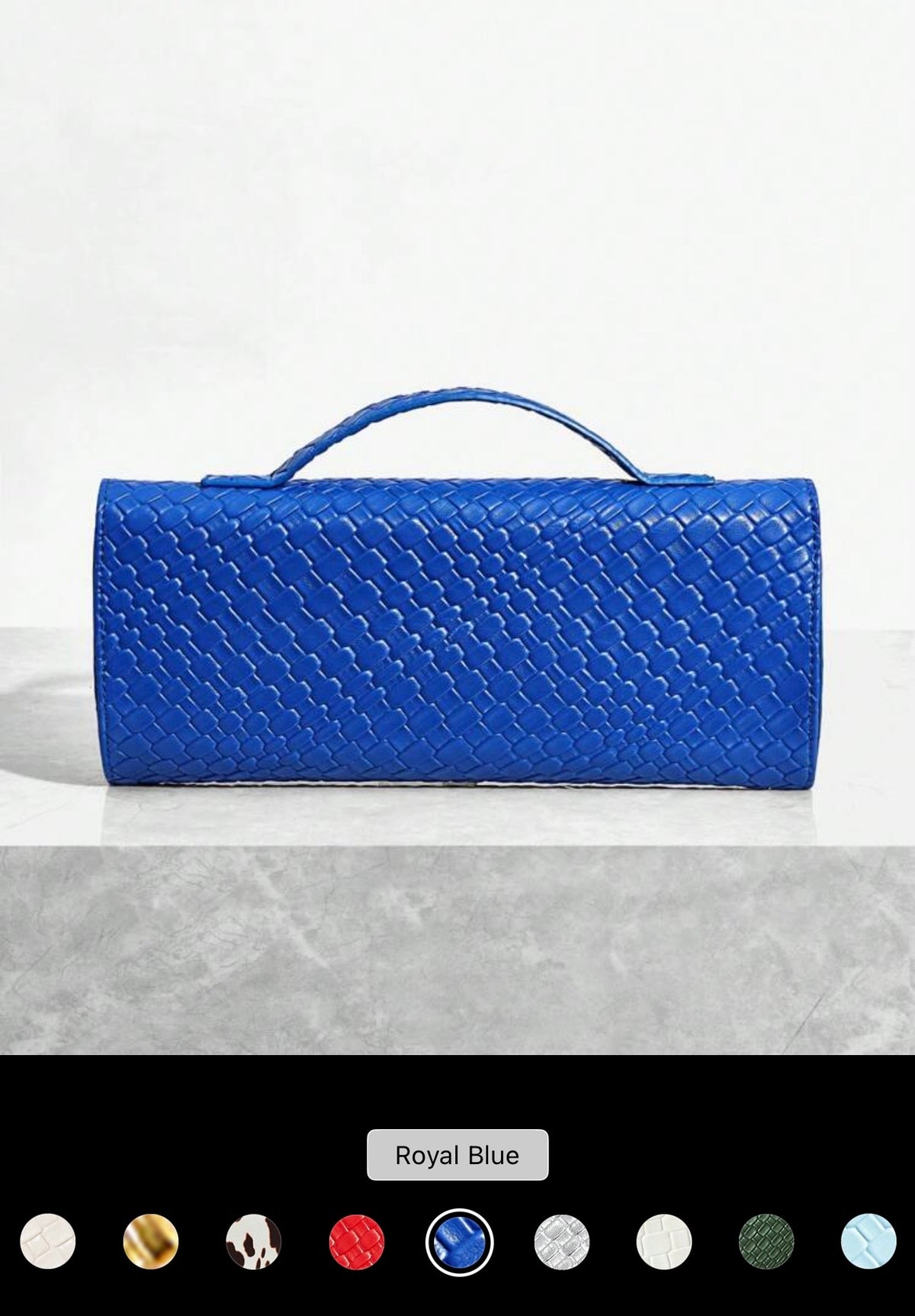 ✨ Blue Woven Lock Clutch