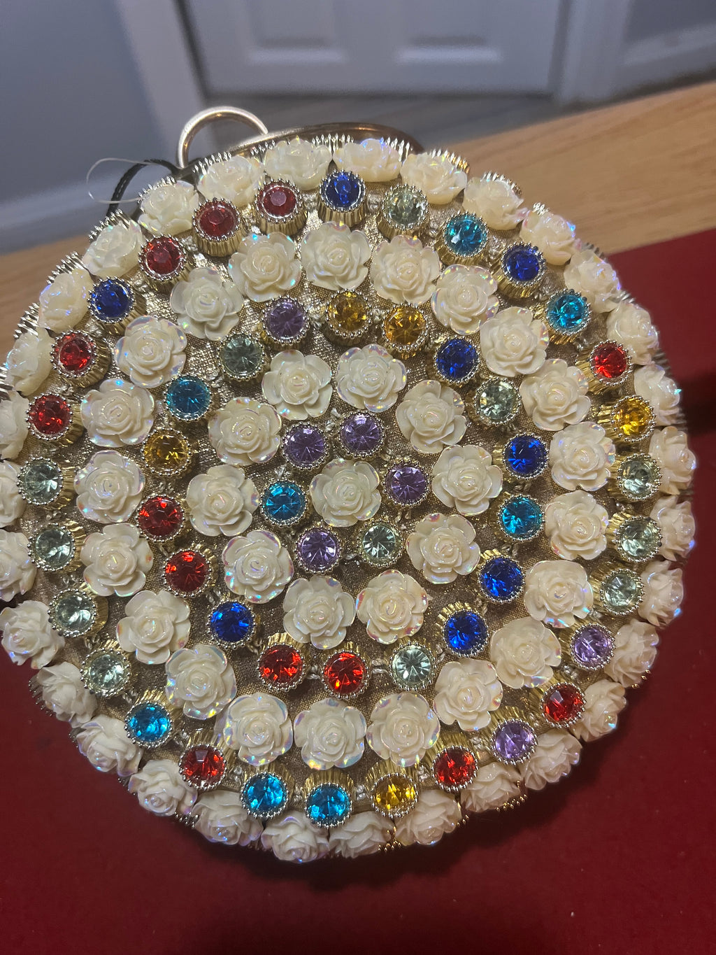 ✨ Multicolor Rose Gem Round Clutch