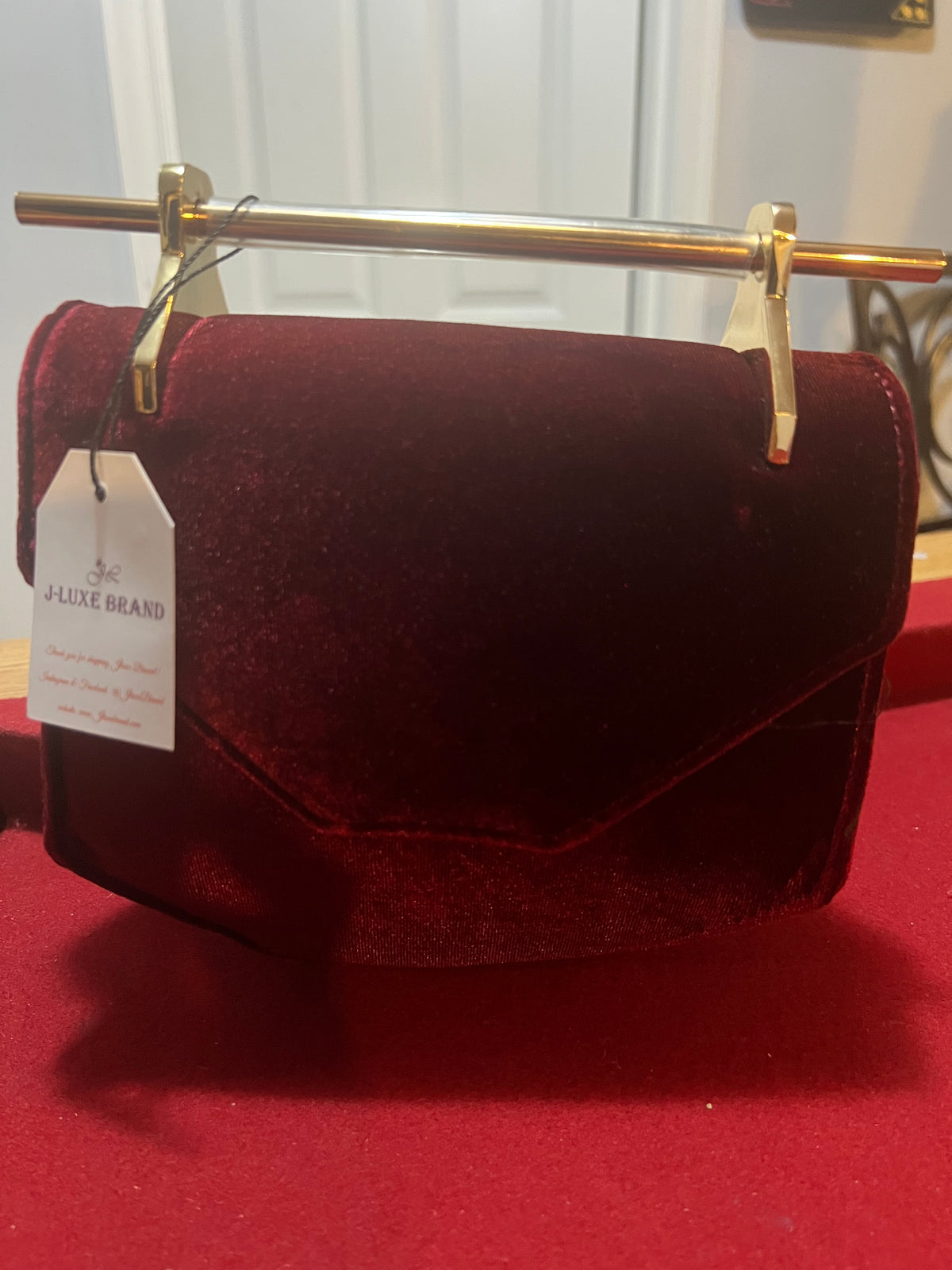 ✨ Velvet Burgundy Clutch