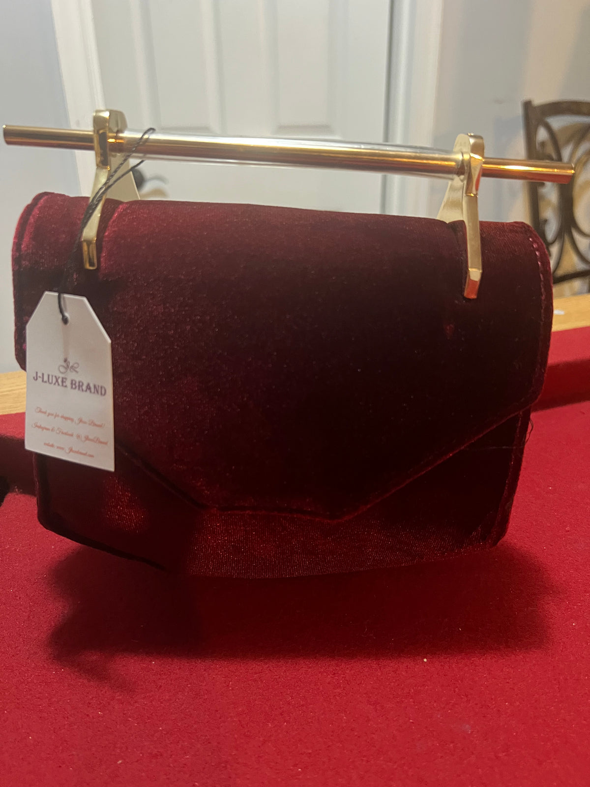 ✨ Velvet Burgundy Clutch