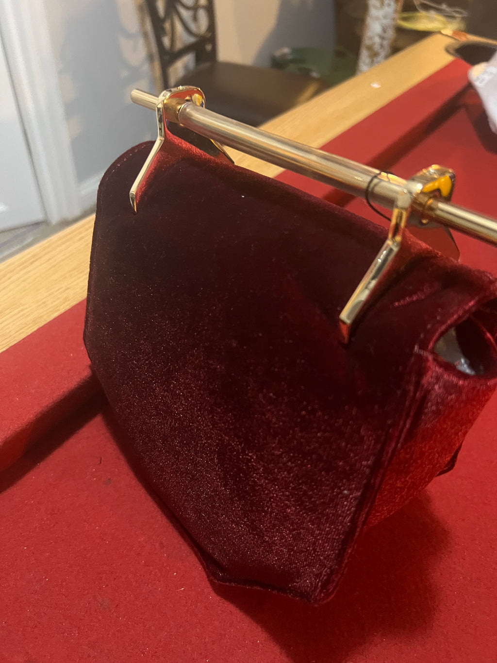 ✨ Velvet Burgundy Clutch