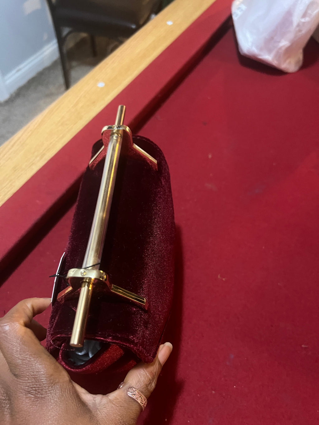 ✨ Velvet Burgundy Clutch