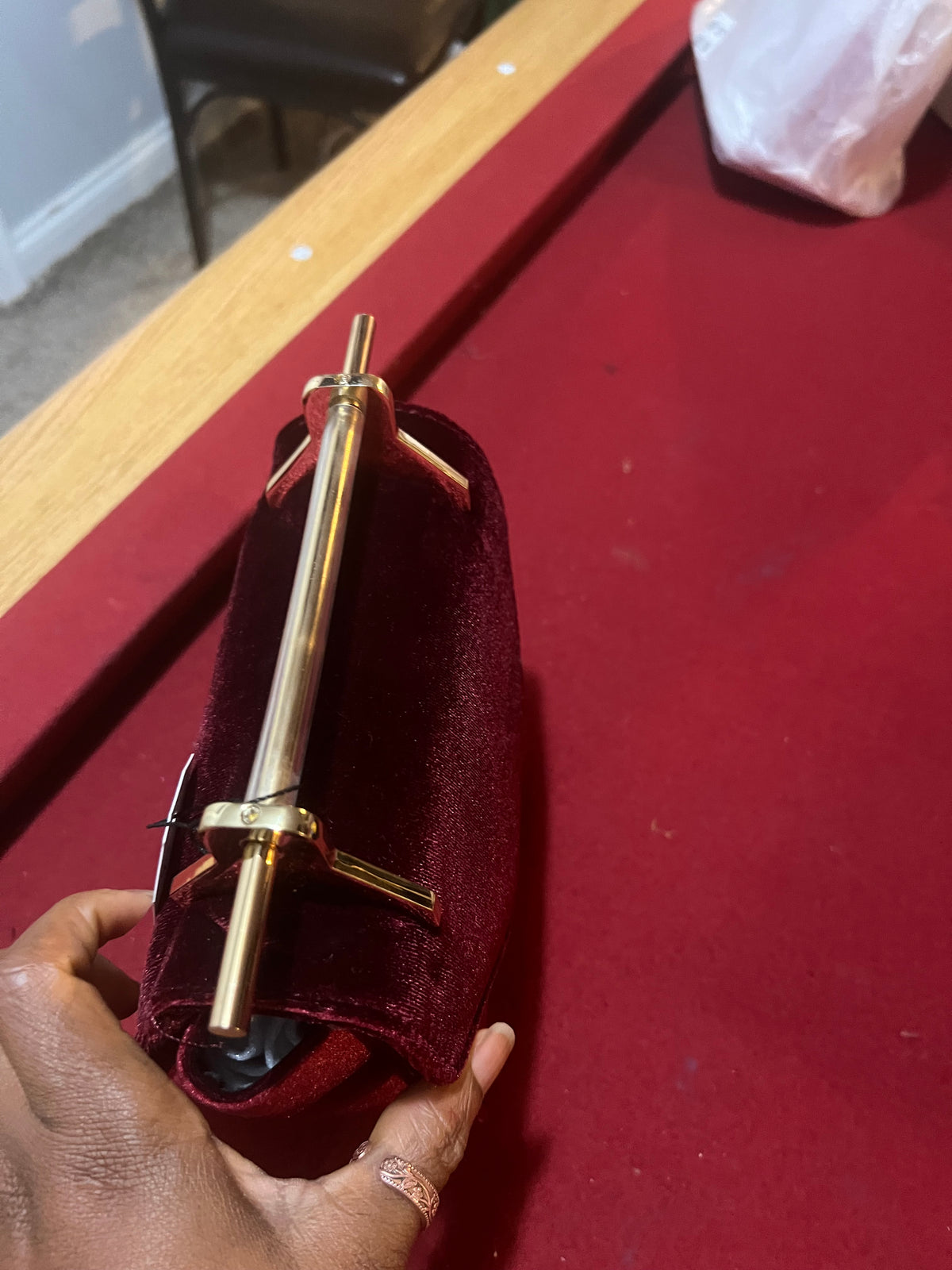 ✨ Velvet Burgundy Clutch
