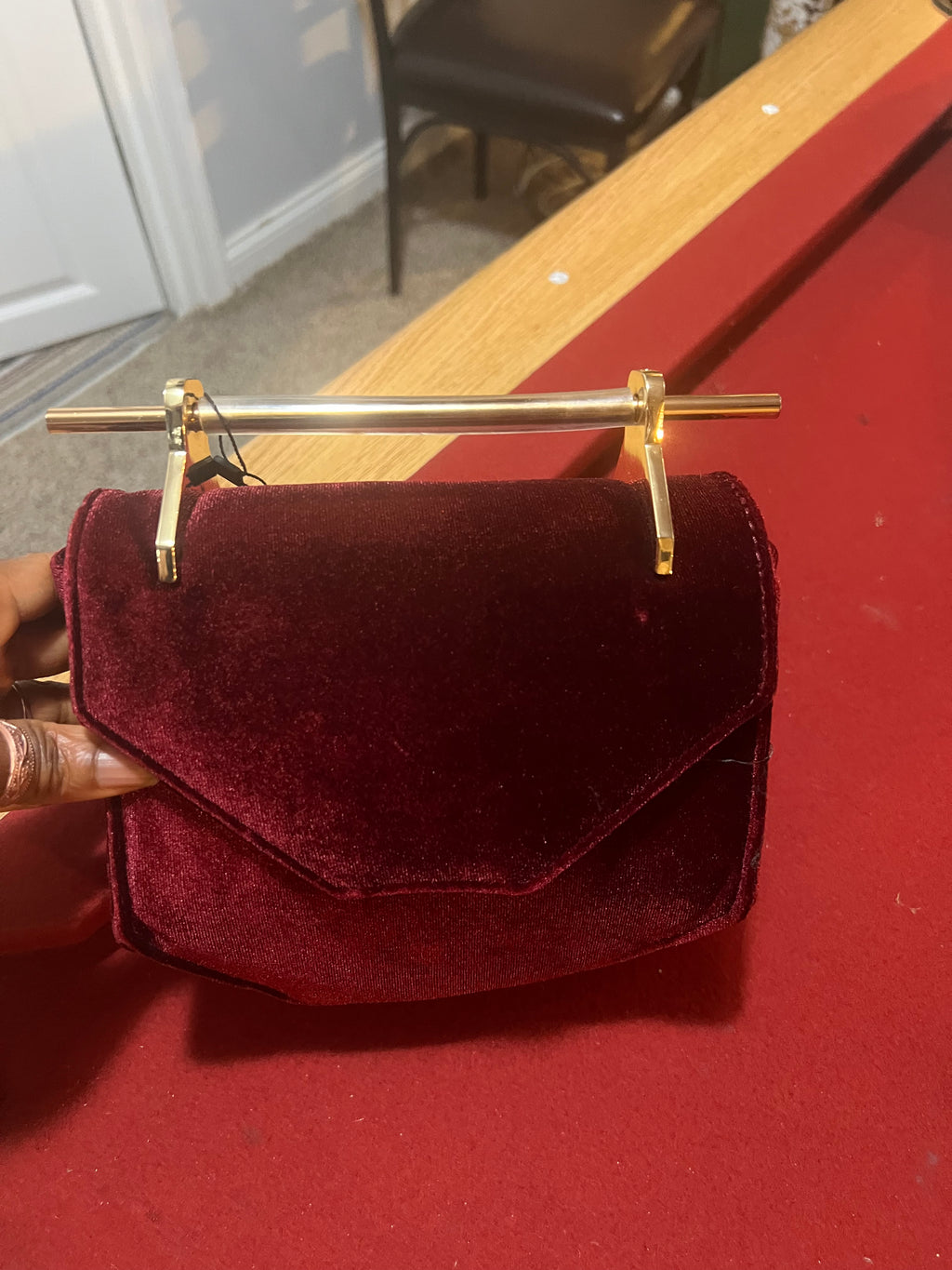 ✨ Velvet Burgundy Clutch