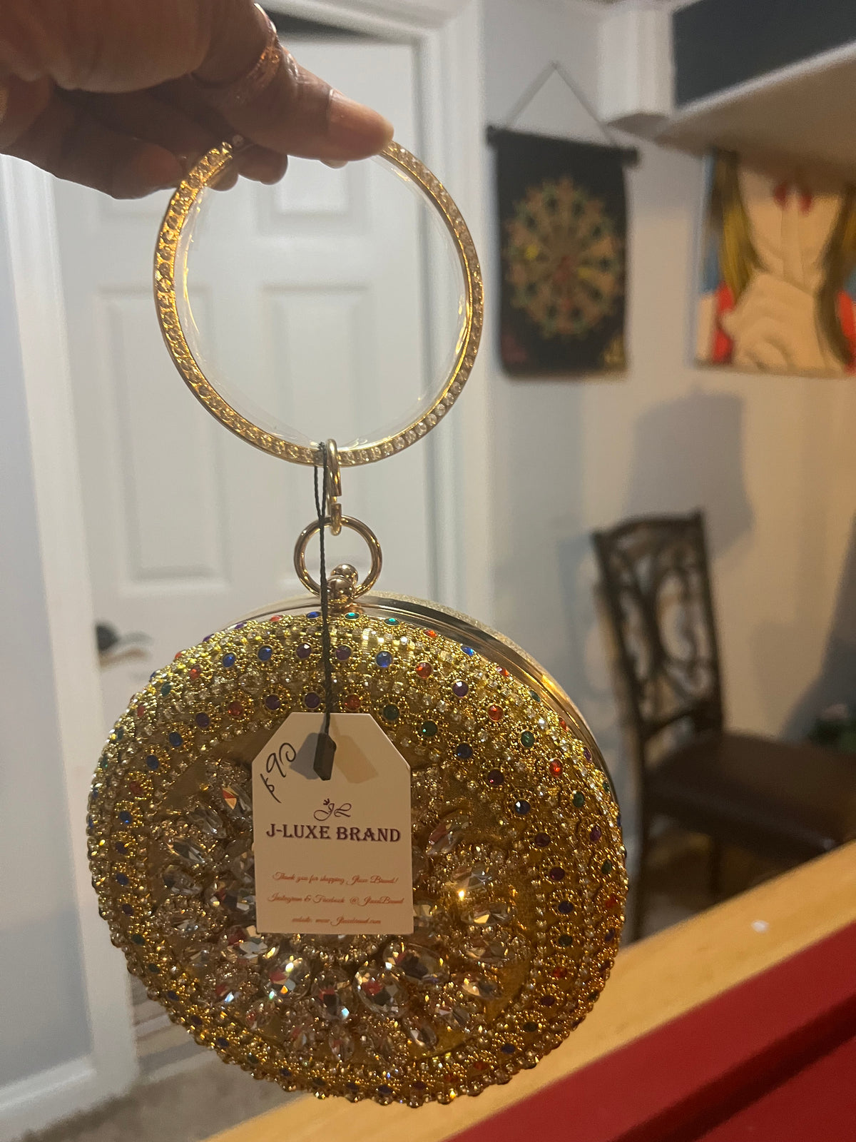 ✨ Radiant Crystal Medallion Clutch