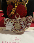 ✨ Golden Floral Crystal Clutch