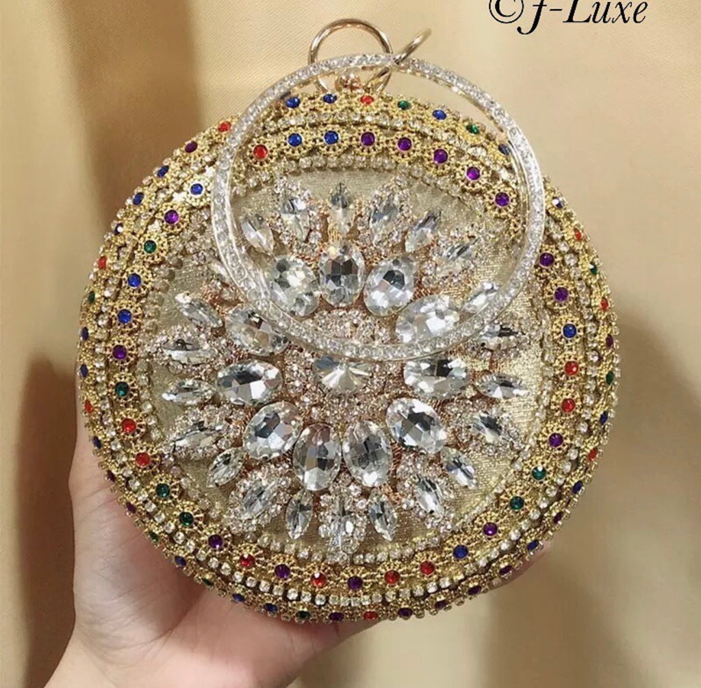 ✨ Radiant Crystal Medallion Clutch