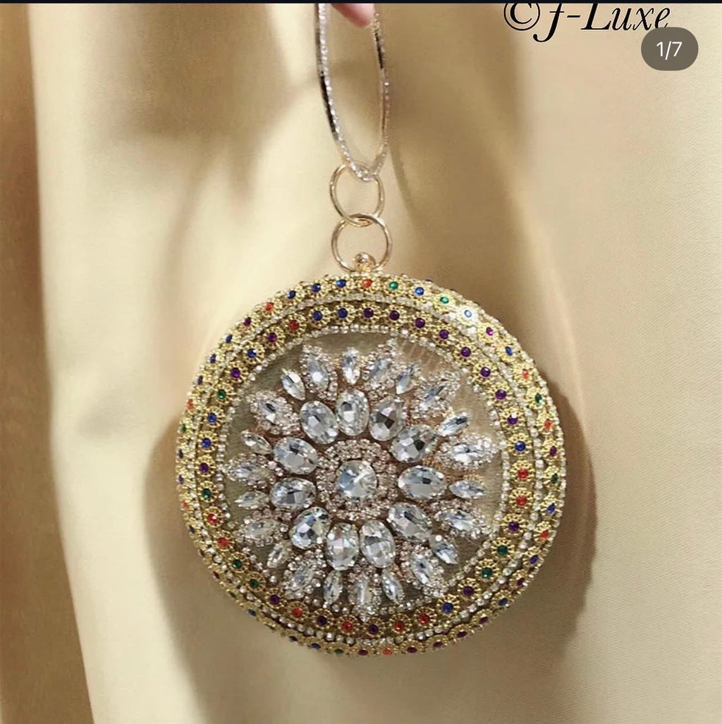 ✨ Radiant Crystal Medallion Clutch