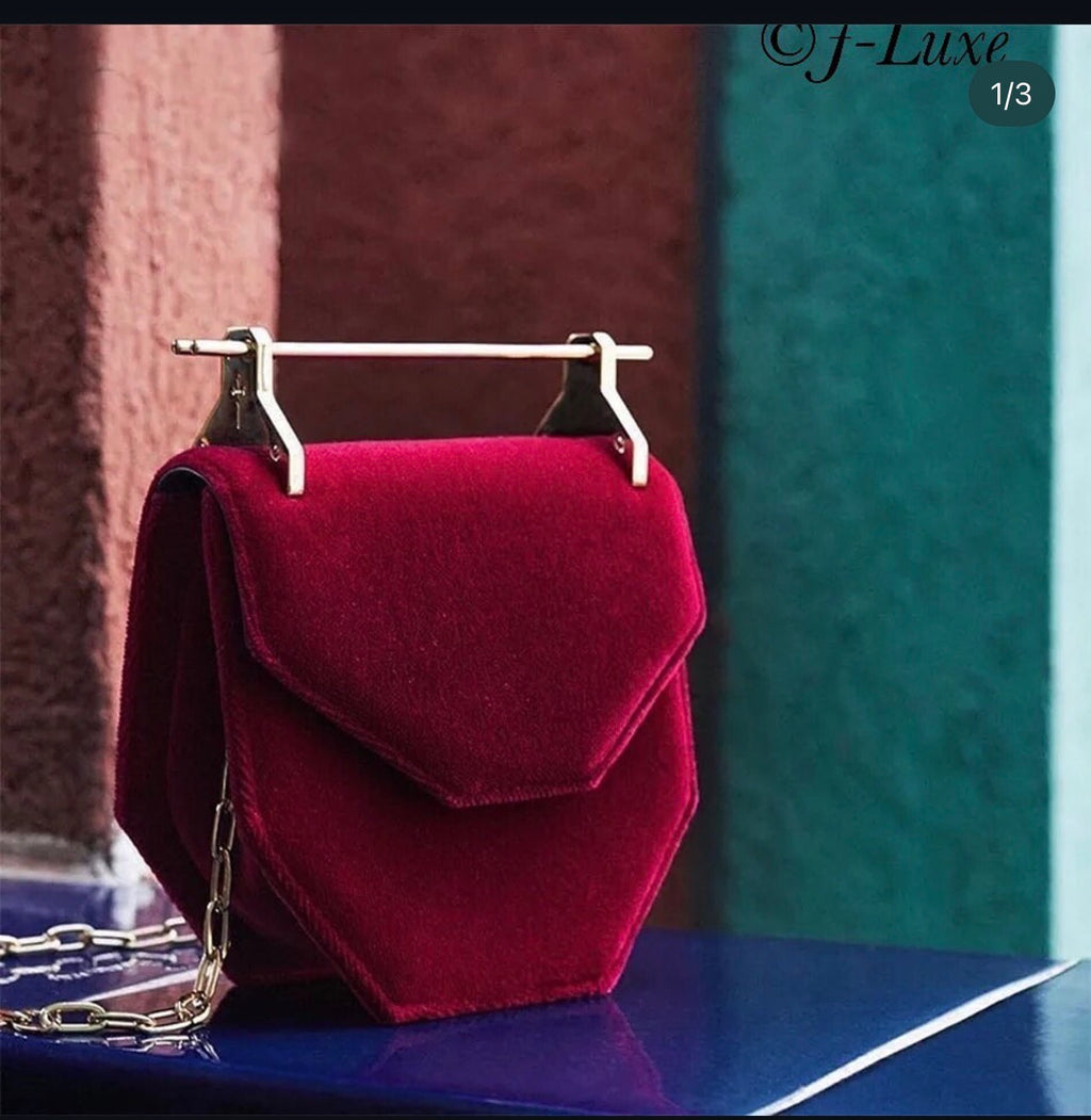✨ Velvet Burgundy Clutch