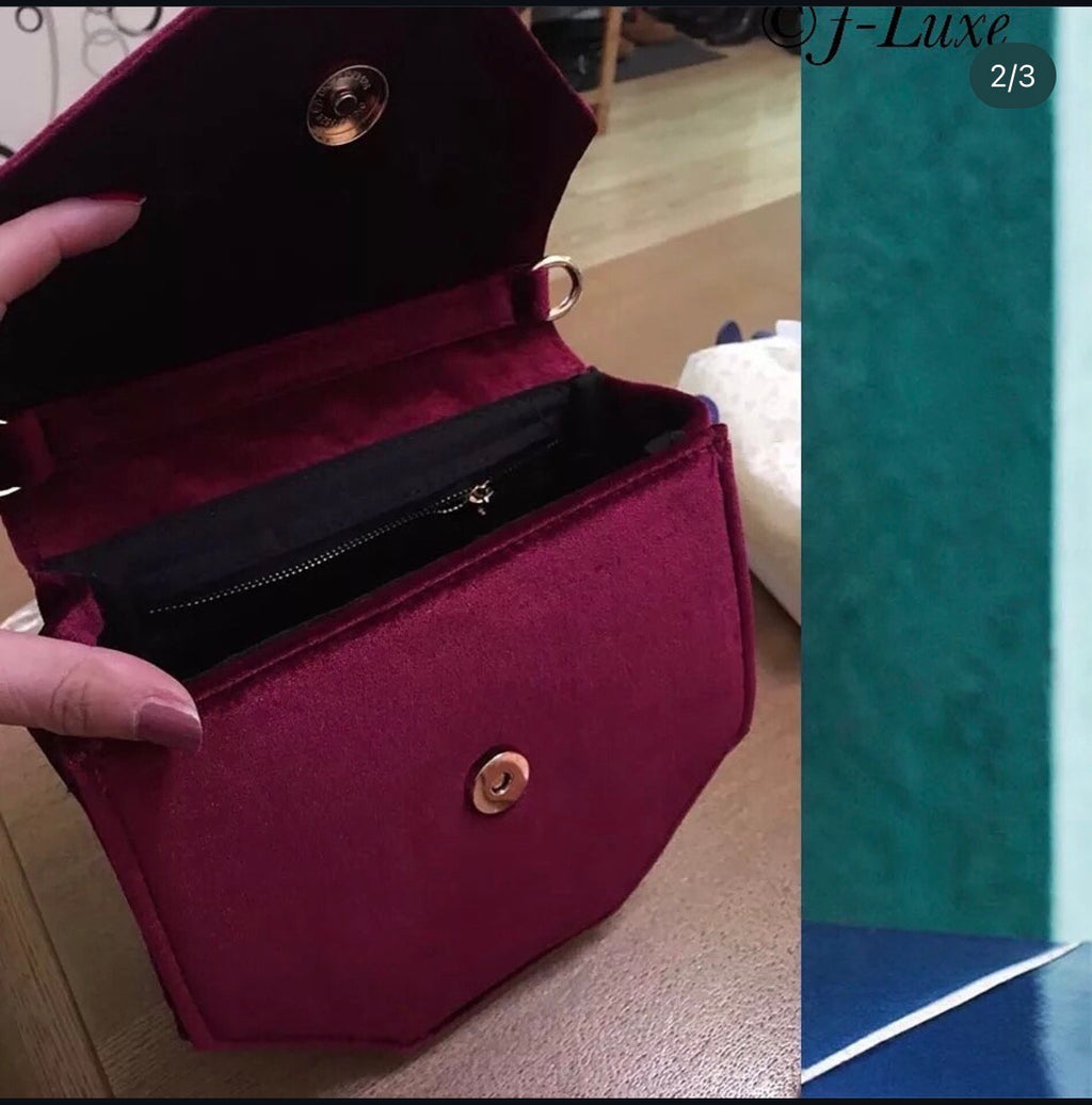 ✨ Velvet Burgundy Clutch