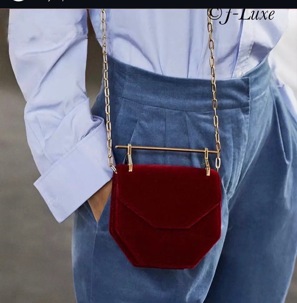 ✨ Velvet Burgundy Clutch