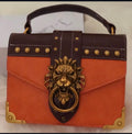 Gold Lion Emblem Handbag
