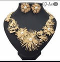 ✨ Gold Pearl Burst Necklace Set