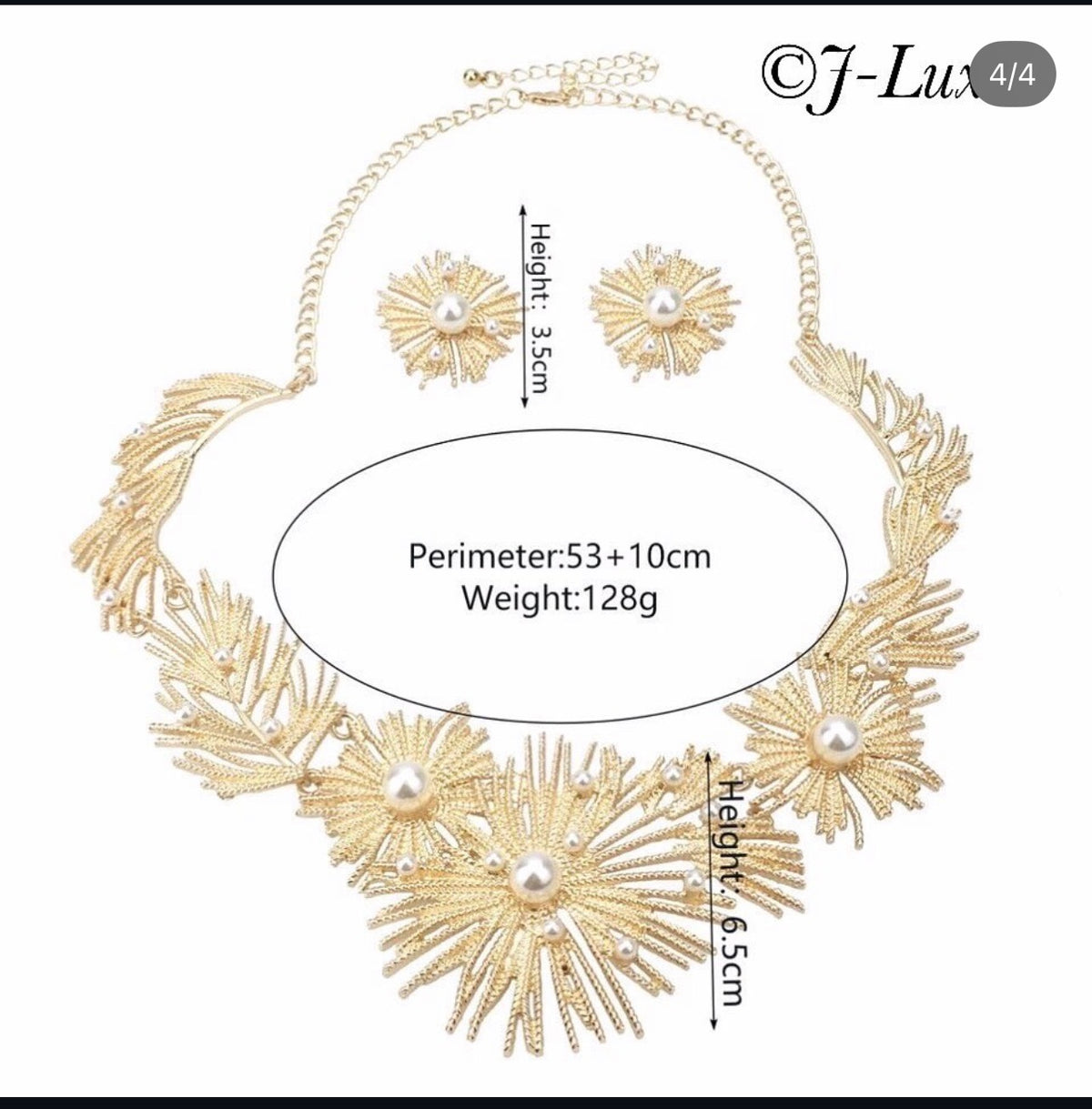 ✨ Gold Pearl Burst Necklace Set