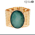 ✨ Gold Aqua Gem Statement Bracelet