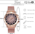 ✨ Rose Gold Floral Crystal Watch