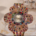 ✨ Multicolor Crystal Flower Watch