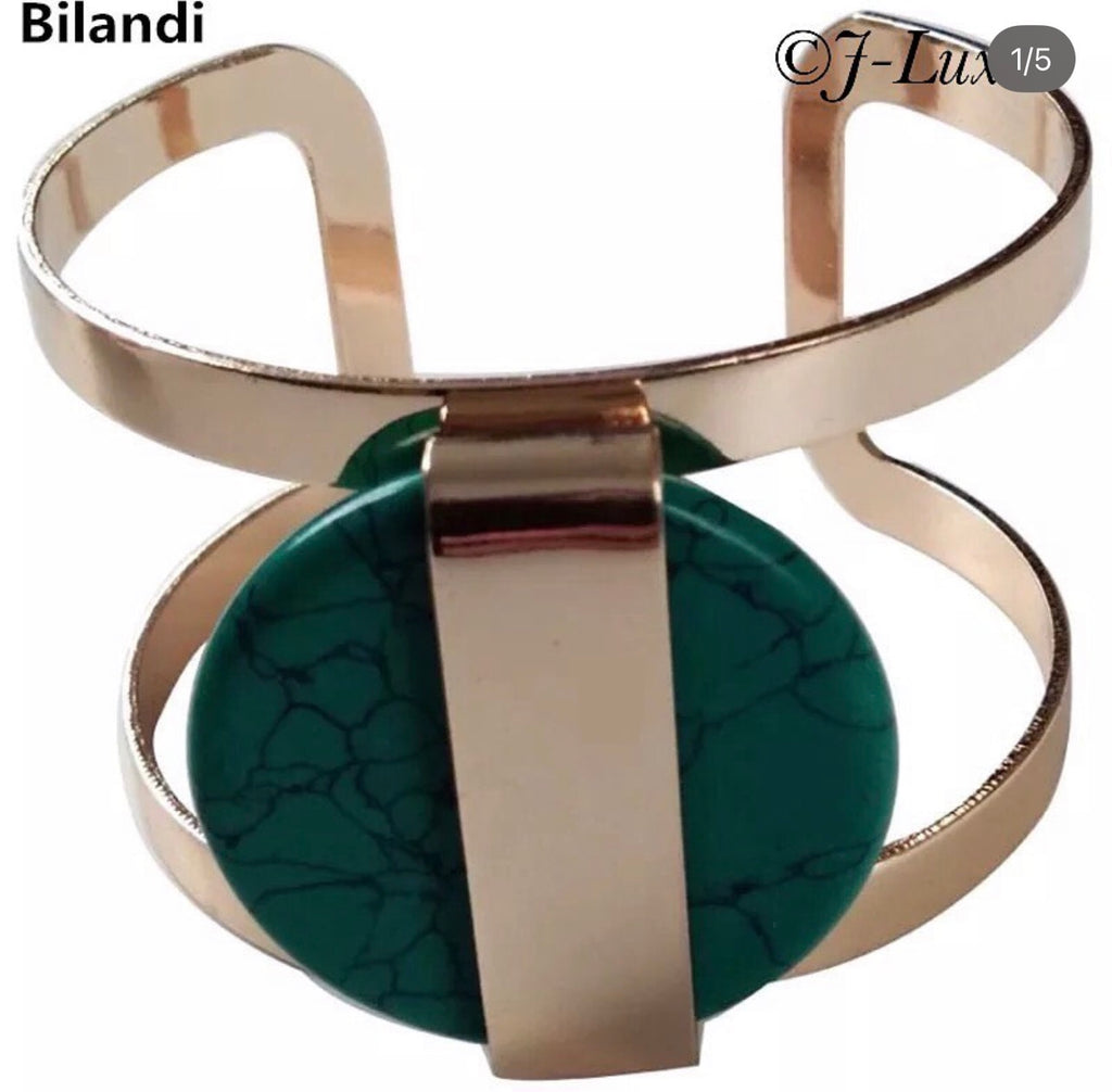 ✨ Gold Marble Statement Bracelet